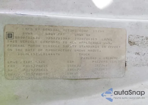 1990 Chevrolet Astro из США, поврежденный, VIN 1GCDL15Z1LB144476